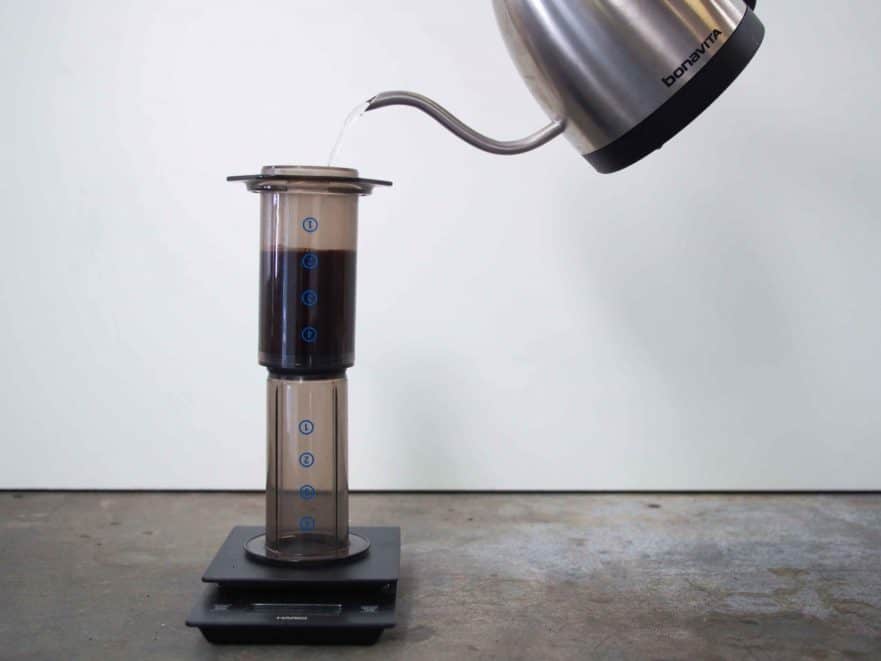 Aeropress with Coffee Scale